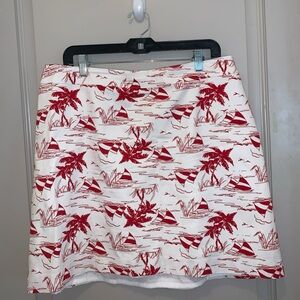 Talbots Women’s Red Sailboat MIDI Length Skirt Size 16WP